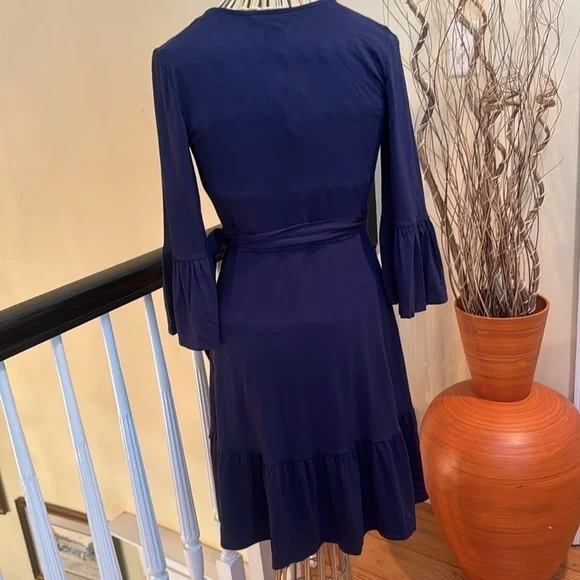 Lilly Pulitzer NWT navy blue Misha  wrap dress - Picture 4 of 7